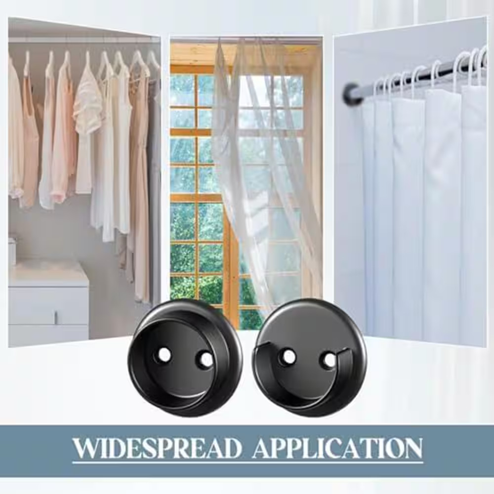 8-Pack Wall Mount Closet Rod Bracket Set with Heavy Duty Metal Socket Accepts 1-