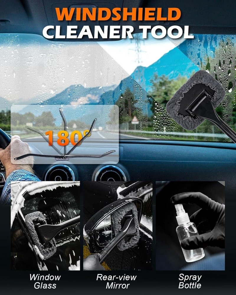 Ultimate Car Windshield & Interior Cleaning Kit - 18-Piece Set for Quick Refresh