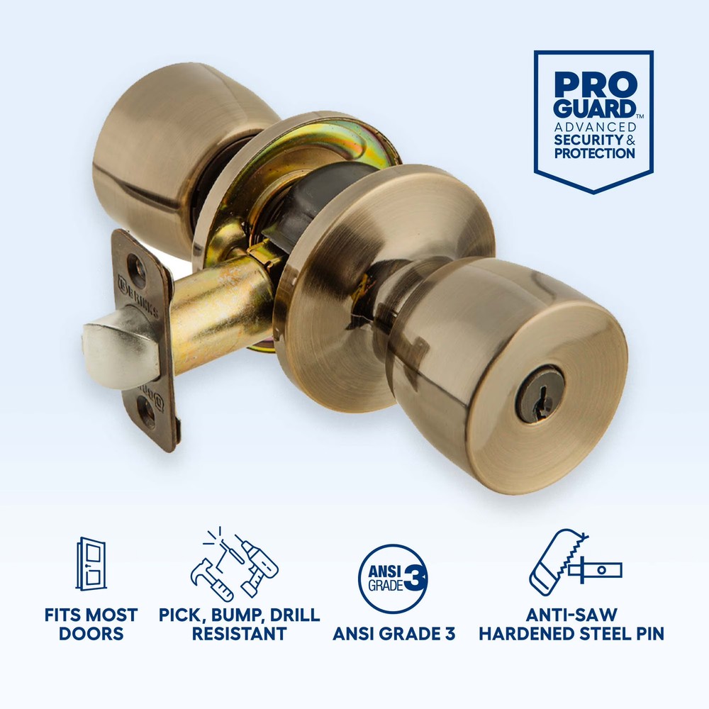 Brinks Keyed Entry Classic Bell Style Doorknob and Deadbolt Combo Twin pack *