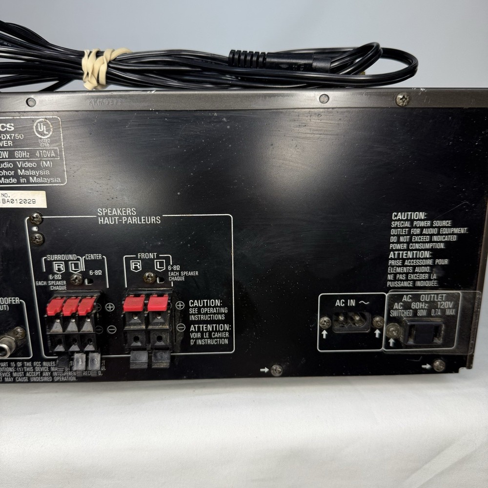 Technics SA-DX750 AM/FM Stereo AV Receiver Tested Works