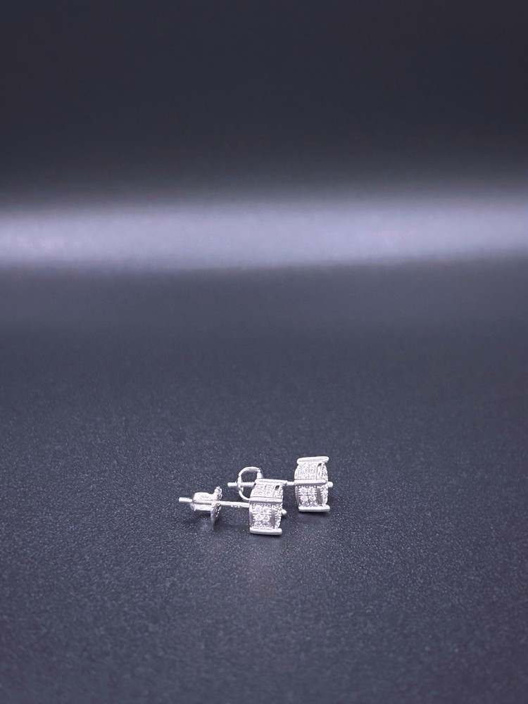 GRA Moissanite 925 Sterling Silver Stud Earrings Men Round GRA Certified