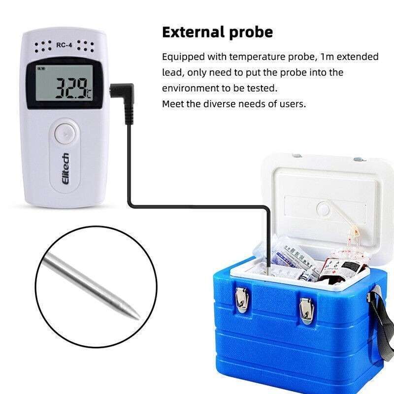 Elitech RC-4 LCD Screen USB Temperature Data Logger Recorder Monitor