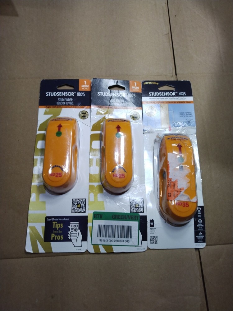 Zircon StudSensor HD35 Stud Finder Stud Edge Location & WireWarning ,plus 2,hd25