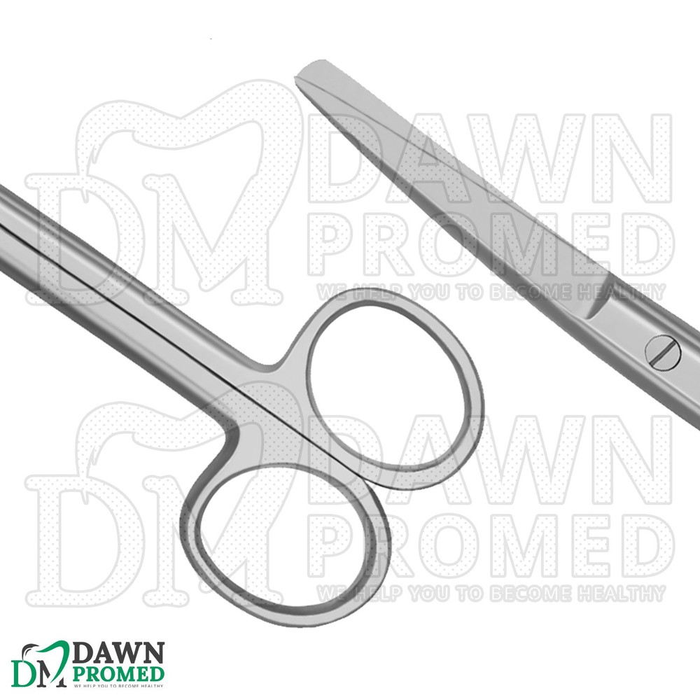 3 Pcs Operating Scissors 6.5" Curved Sharp Blunt Round Pattern Surgical Set