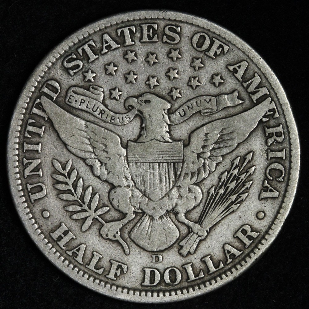 1908-D Barber Silver Half Dollar FINE+ E269 ZKCP