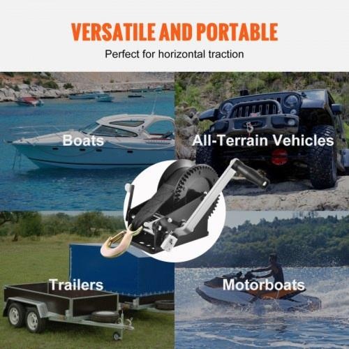 Hand Winch 3500 lbs Pulling Capacity Boat Trailer Winch Heavy Duty Rope