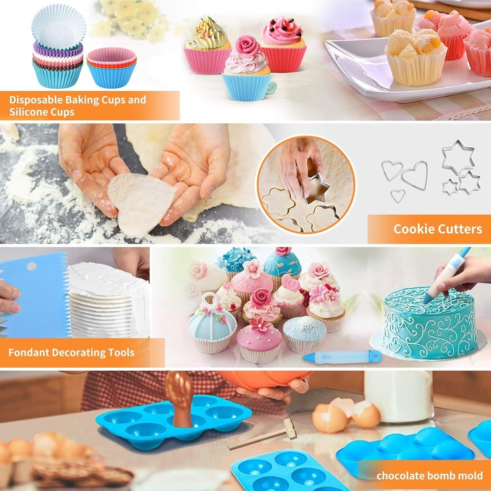 Cake Decorating Tools Supplies Kit: 236pcs Baking Accessories with Storage Case
