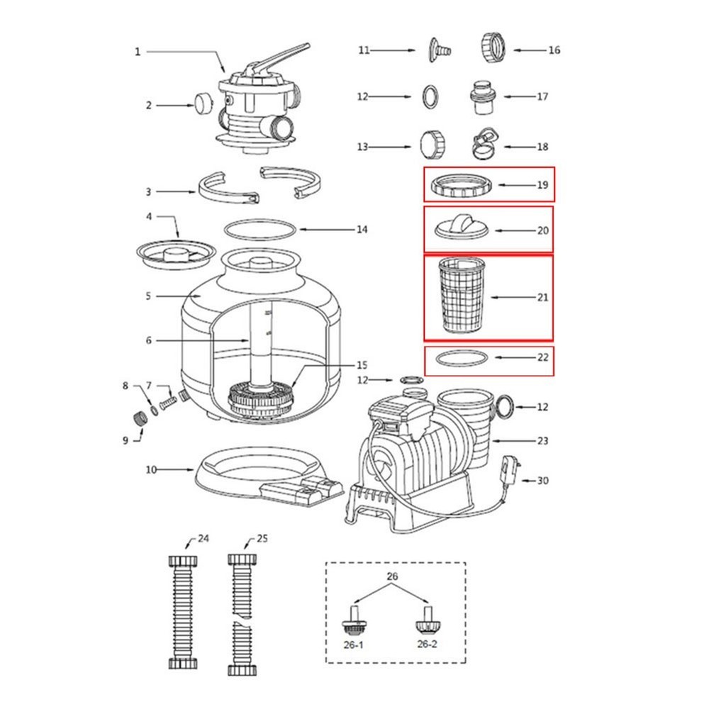 Pool Maintenance Replacement Kit Compatible With Models 58486 For Pool System