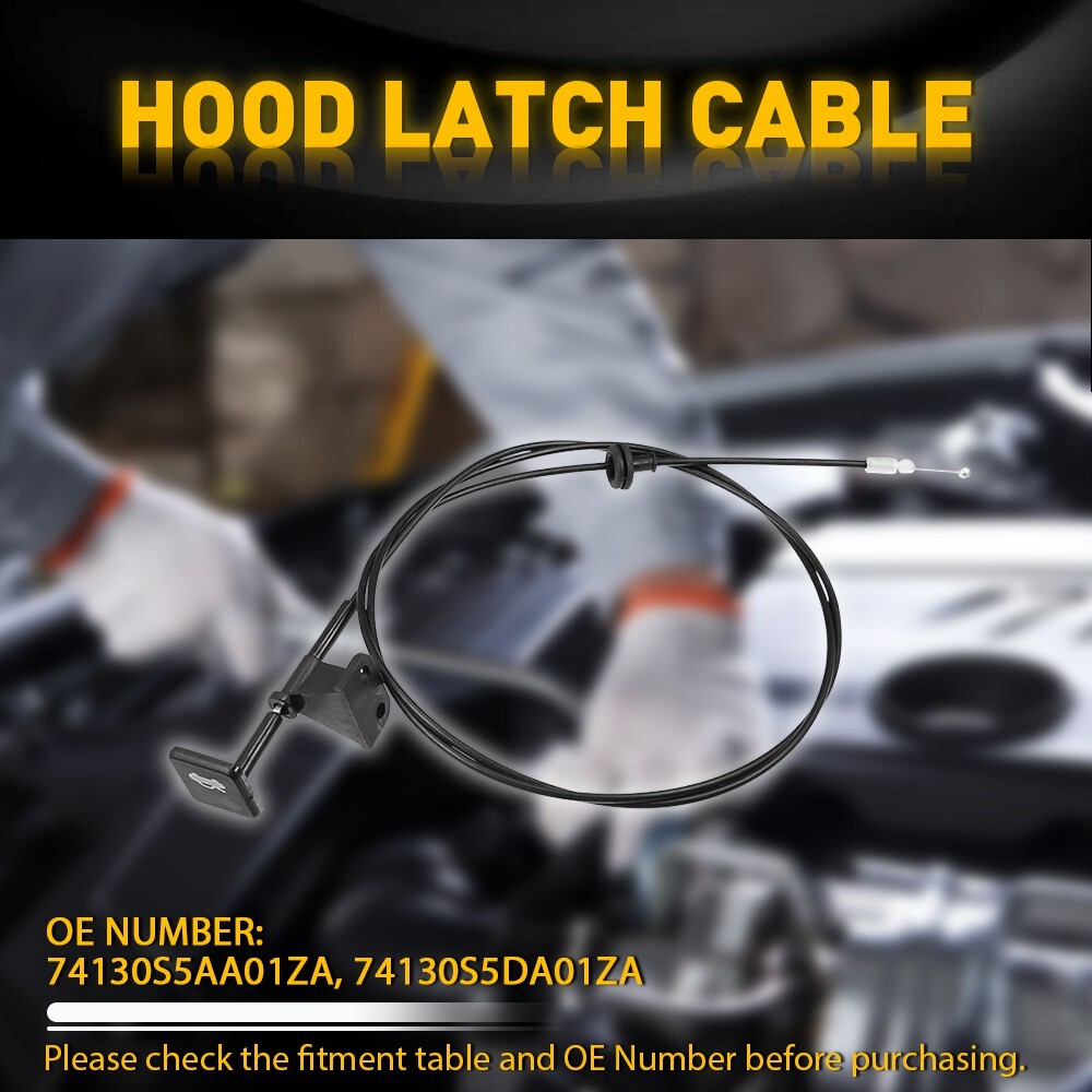 Hood Latch Release Cable with Handle Pull Fits For 2001-2005 Honda Civic Non Si