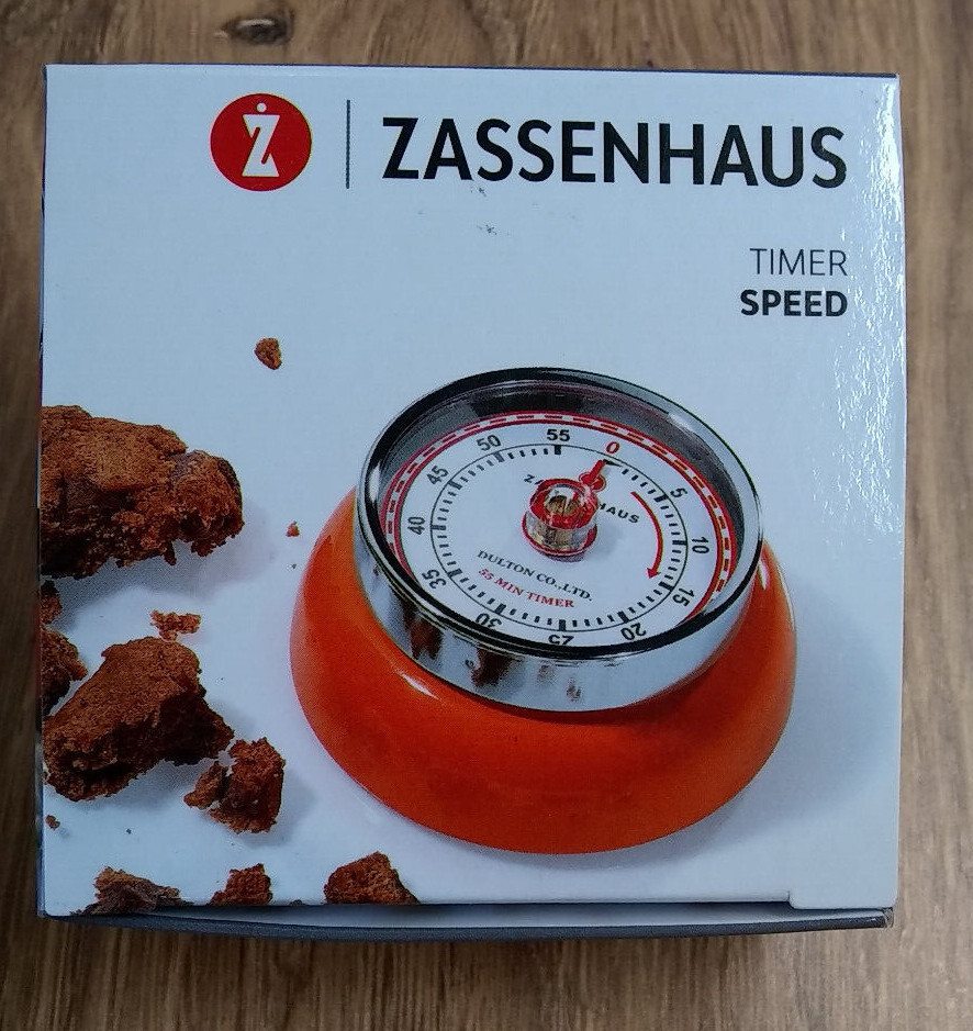 Zassenhaus Magnetic Retro Kitchen Timer, Orange - New