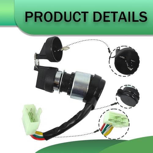 5 Pin Ignition Key Switch with 5 Wire Replacement for Go Kart Dune Buggy ATV