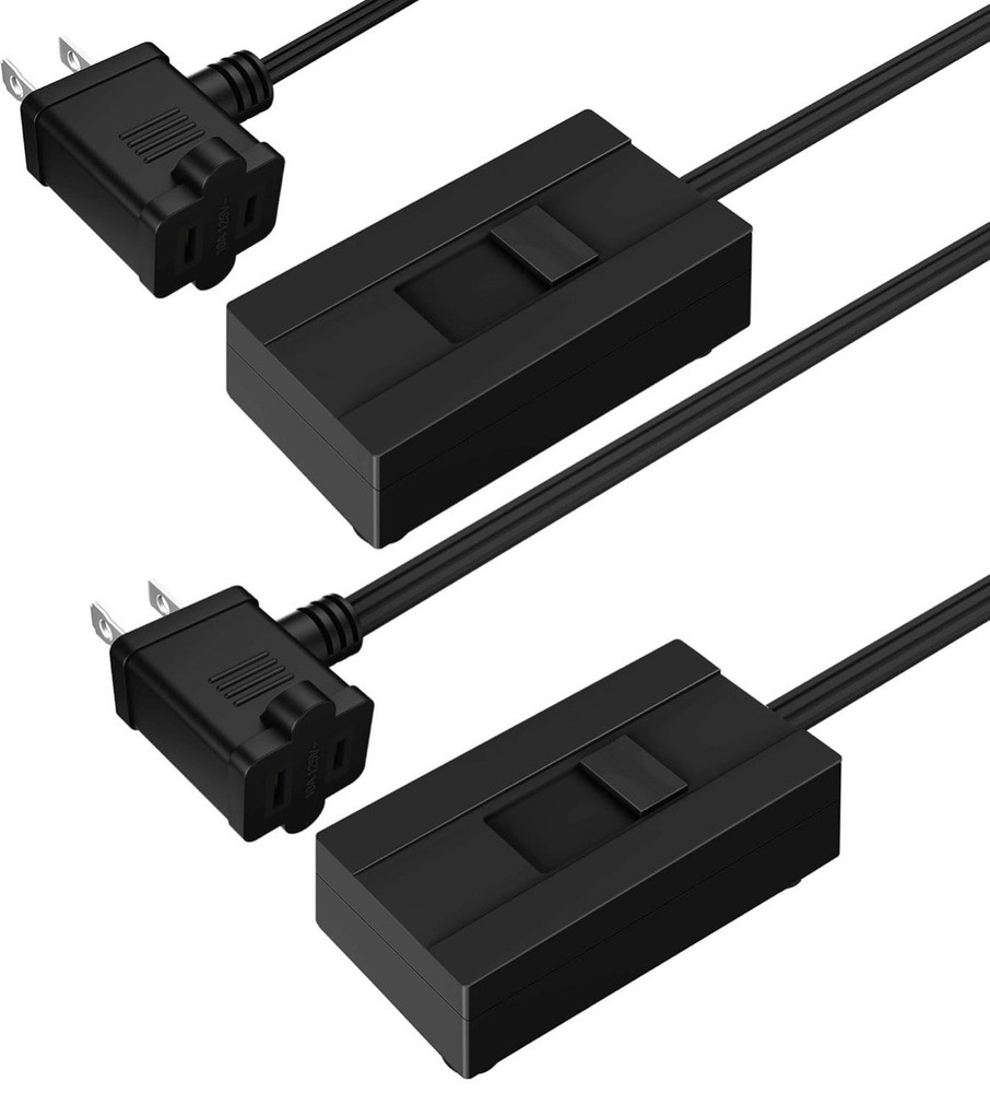 TOPGREENER Plug-in Dimmer for Table-Top & Floor Lamps Slide Control - (2- Pack)