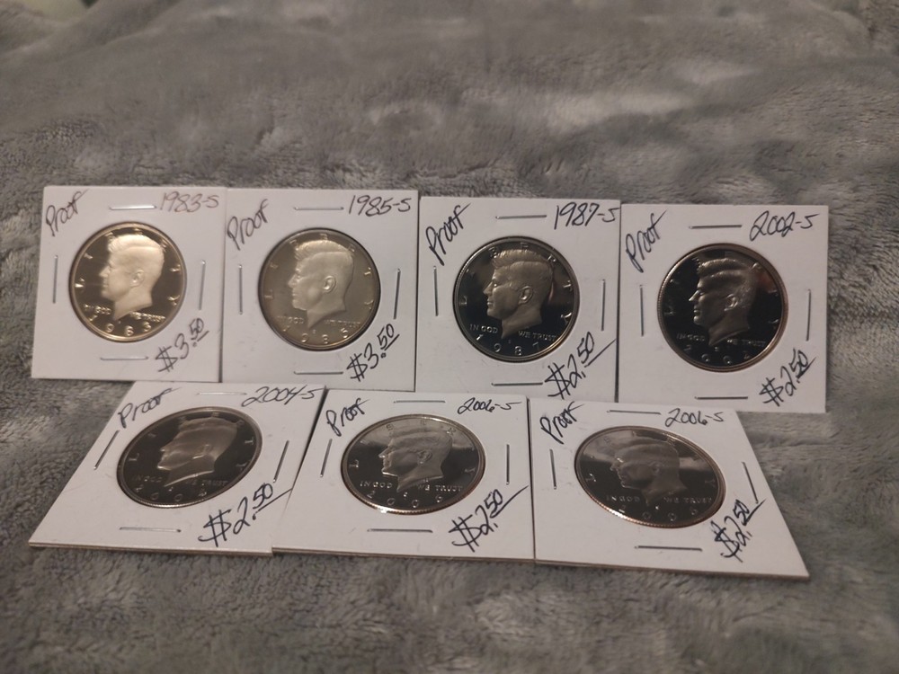 BU Proof Kennedy Half Dollars. Misc dates.  All come in flips
