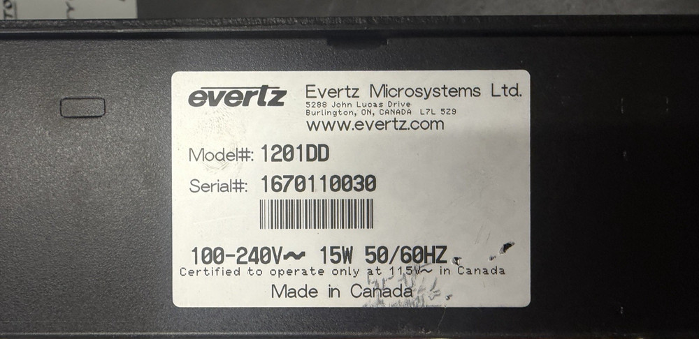 Evertz 1201DD Network Digital Display Clock
