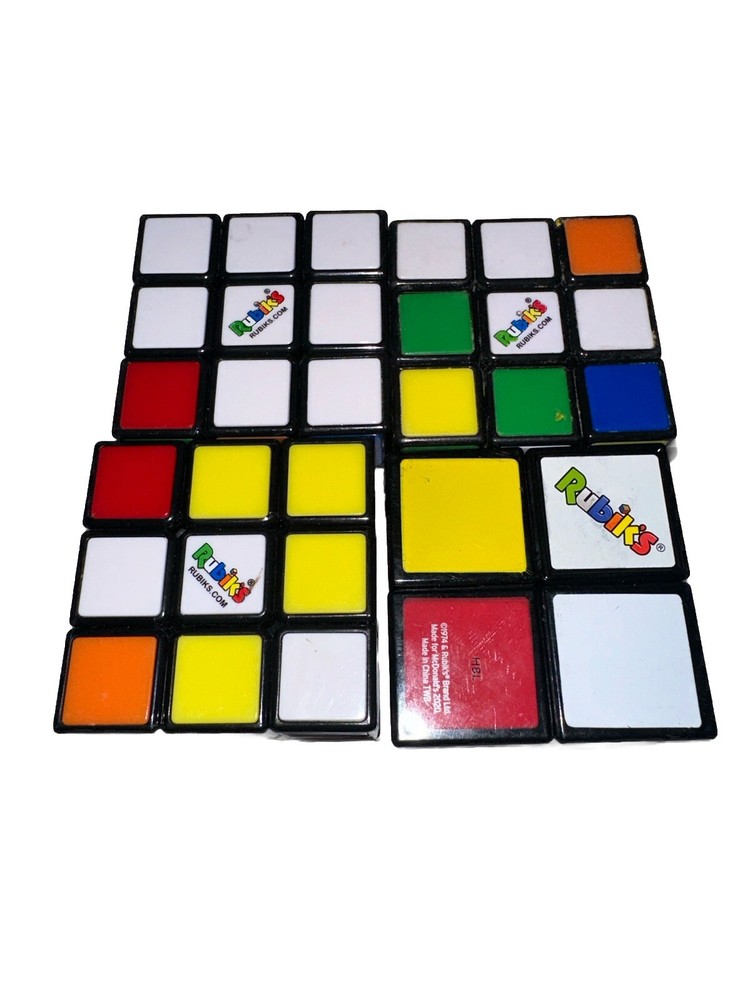 3 Original RUBIK'S CUBE - 2 1/4" square Rubik’s & 1 2 X 2 Cube 1E