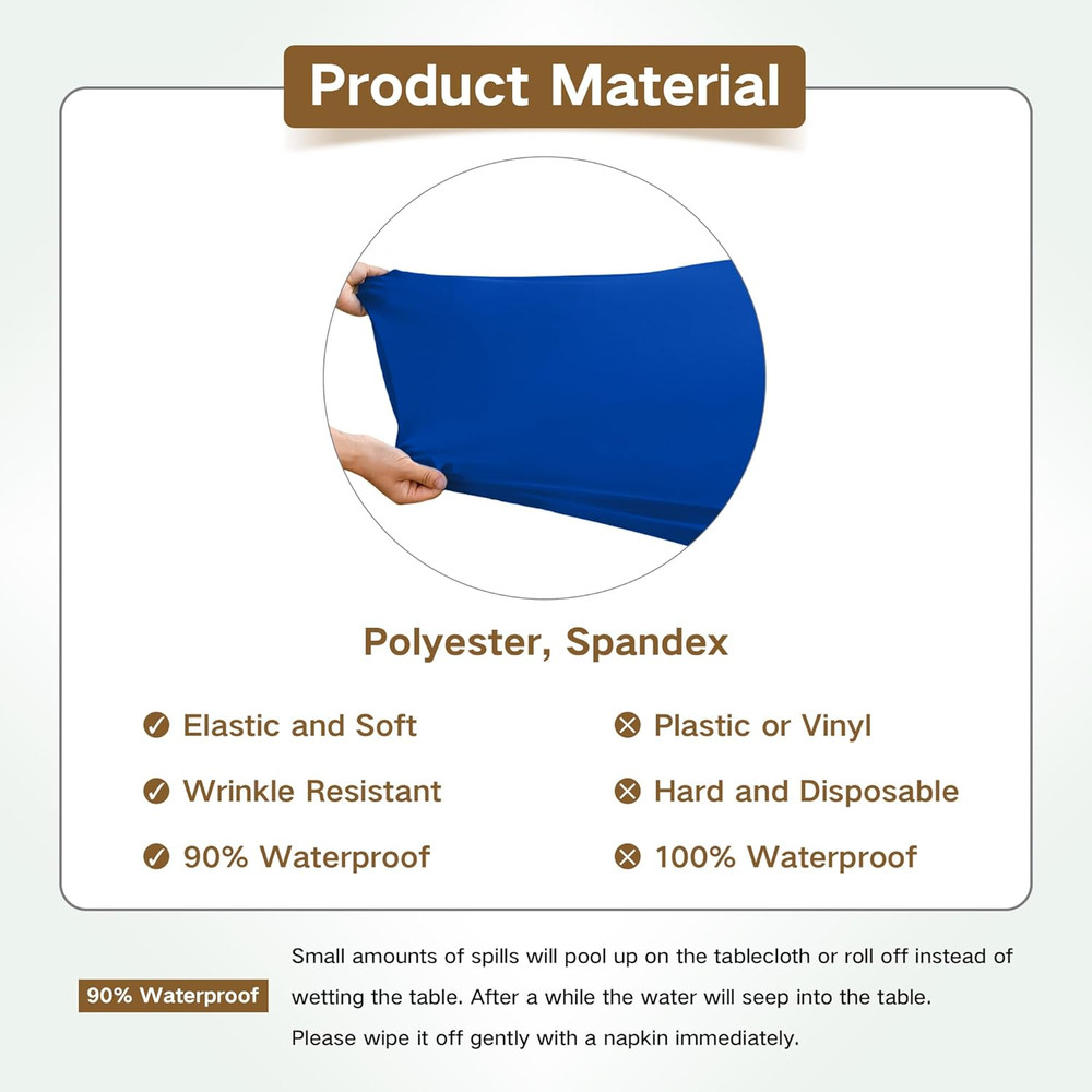 Rectangle 4Ft Fitted Table Cover Elastic Tablecloth 4Ft Stretch Spandex Table To