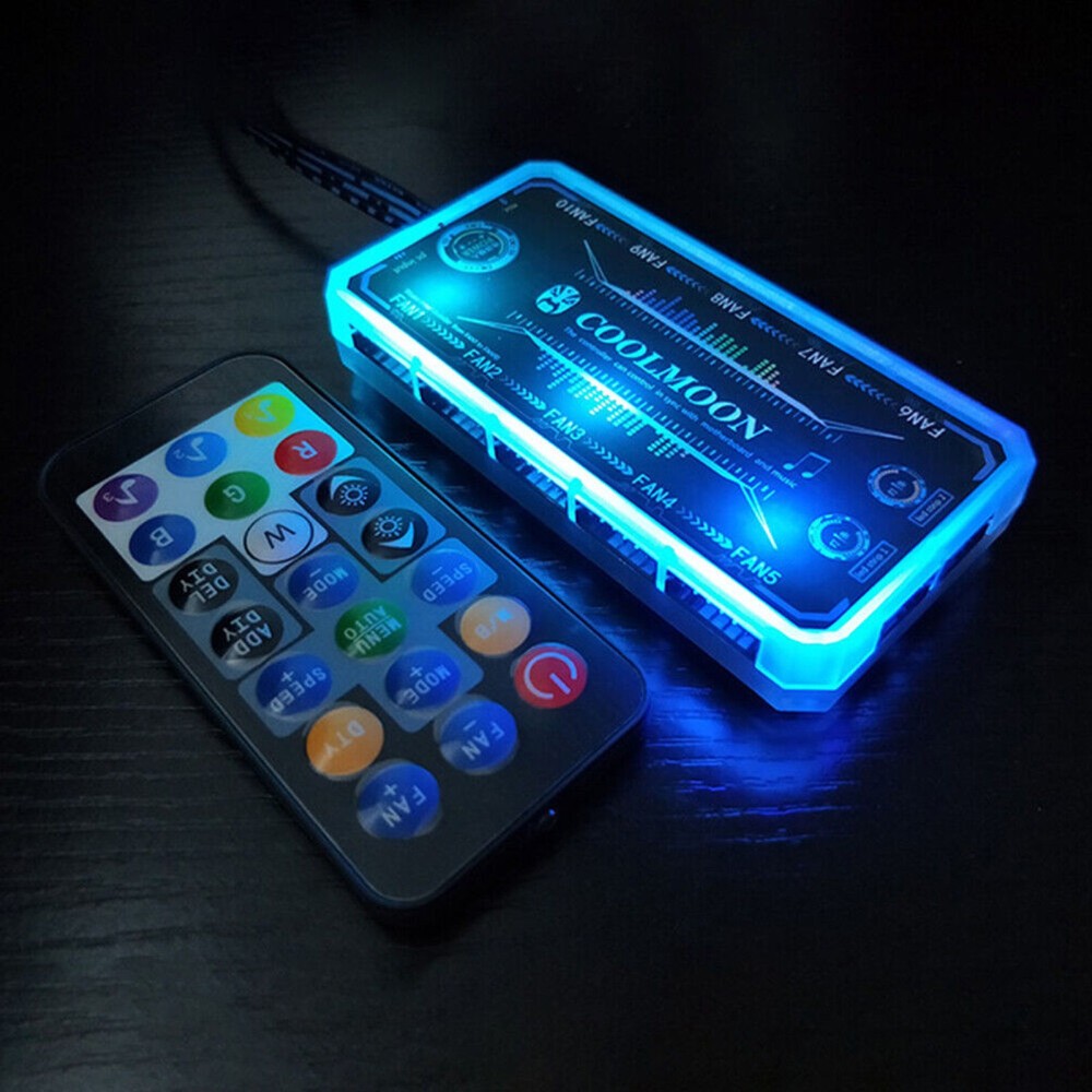 RGB Fan Controller 12cm Remote Control Computer Case PC Cooling Chassis
