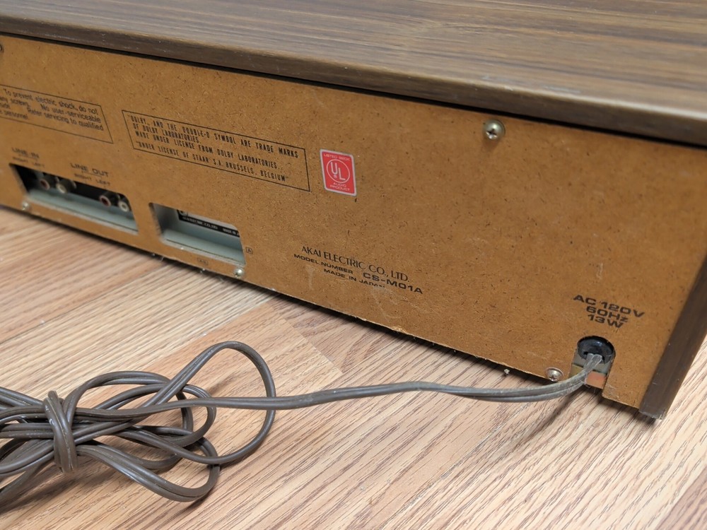 AKAI Stereo Cassette Deck CS-MO1A Working Condition READ