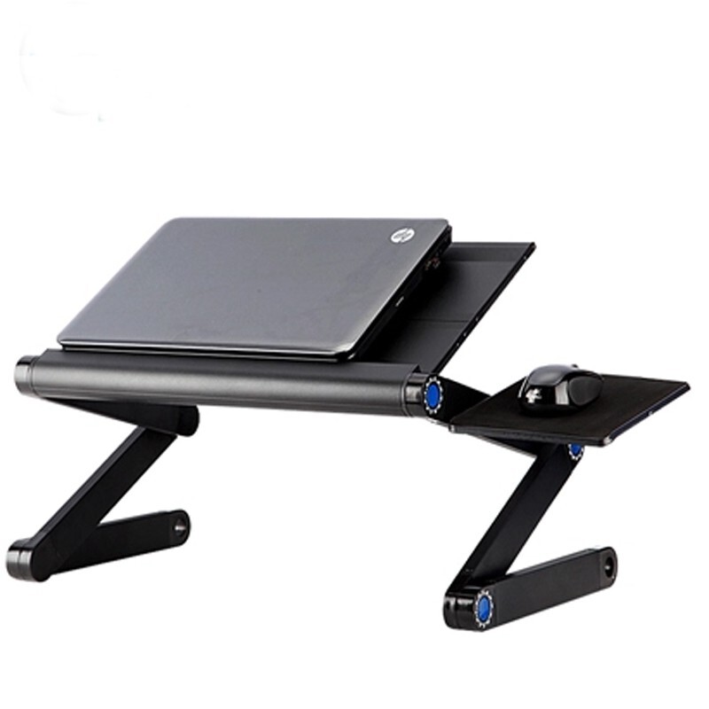 Adjustable Laptop Table Stand Lazy Foldable Computer Desk with Cooling Fan