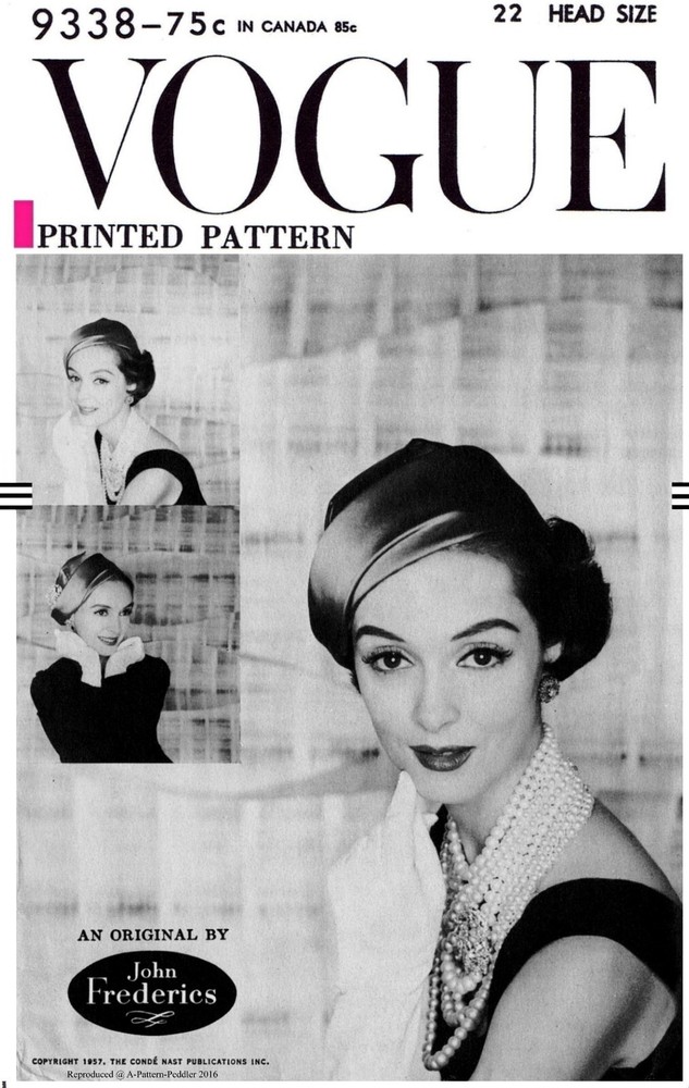 Vogue 9328 Pattern Designer John Frederics PROFILE Hat Chemo Alopecia