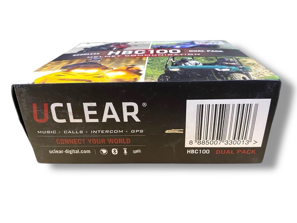 UClear Powersports Helmet Bluetooth Communications HBC100 Boomless Dual Pack