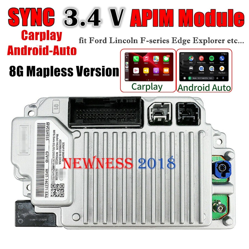 SYNC3 APIM VIN Programmed Latest Sync 3.4 Carplay Android-Auto Fit Ford Lincoln
