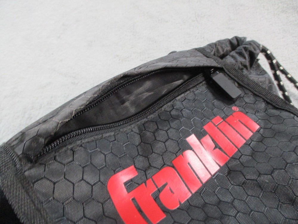 Franklin Baseball Drawstring Bag Black Red Pockets Shoe Compartment Softball GUC