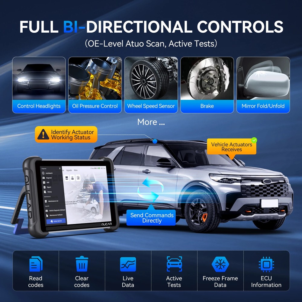 2026 MUCAR 892BT Full System Car Diagnostic OBD2 Scanner ECU Coding 35 Resets