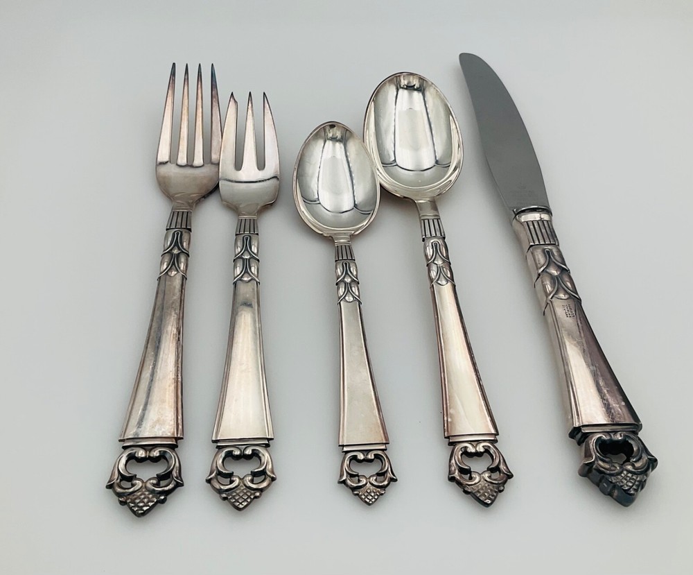 Frigast Denmark Sterling Silver Flatware Set  60 Pieces Total Condition VG