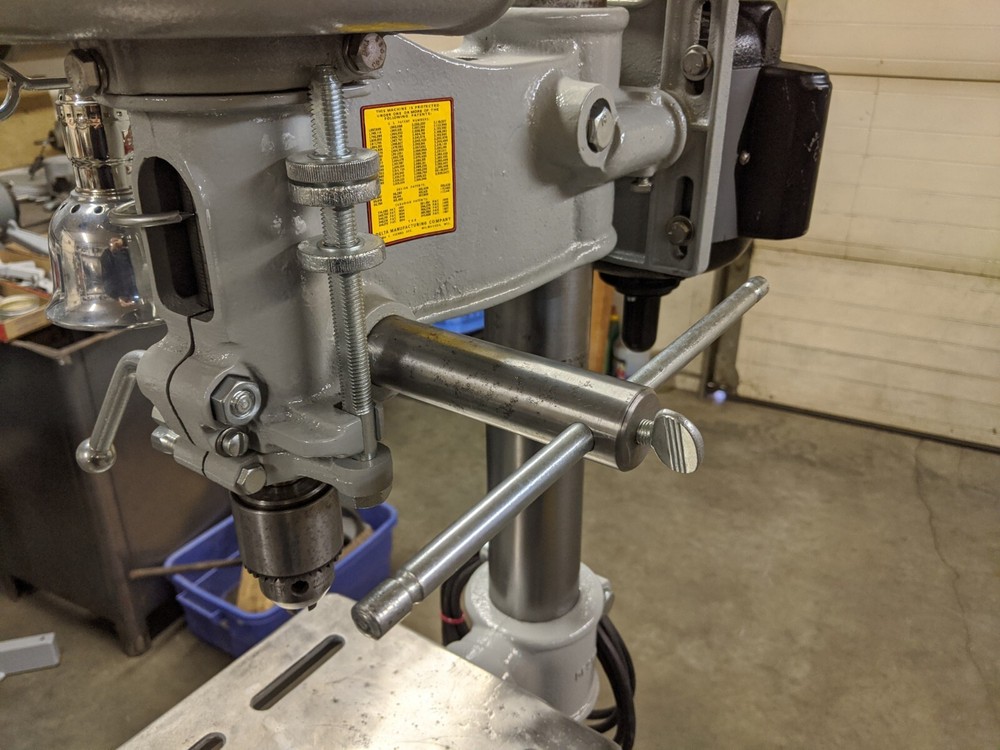 DELTA "DP220" DRILL PRESS - THREE SPOKE HUB AND HANDLE CONVERSION