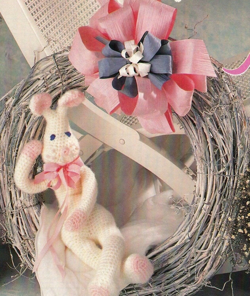 CUTE Easter Bunny Rabbit Wreath/Decor/Crochet Pattern INSTRUCTIONS ONLY