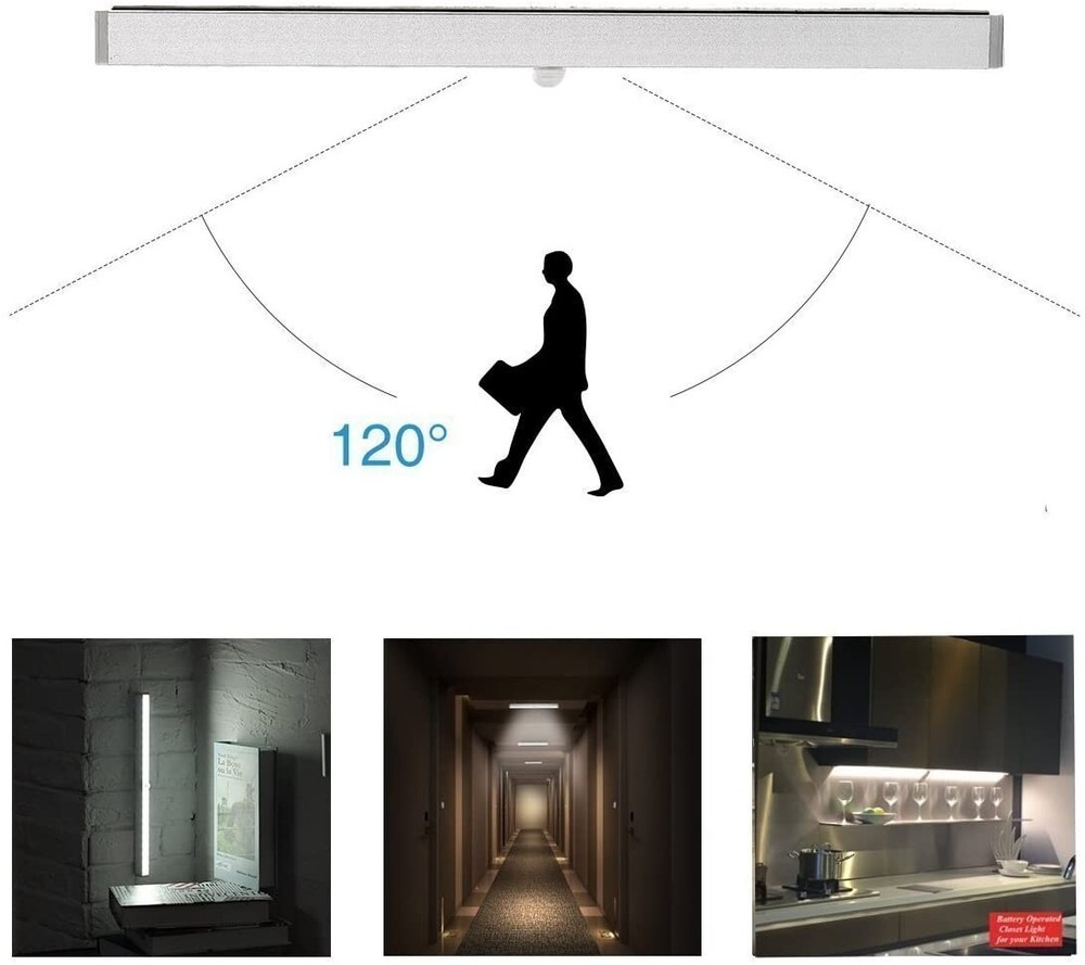 Battery-Powered Wireless Motion Sensor LED Light For Closet Cabinet Kitchen