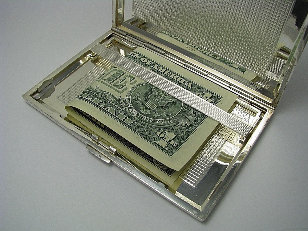 SWEDISH SOLID SILVER CIGARETTE CASE 835 Silver Scandinavia Sweden c1940s Rare!