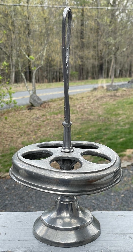 Antique Victorian Silverplate Caster Lazy Susan Decor 19th C.