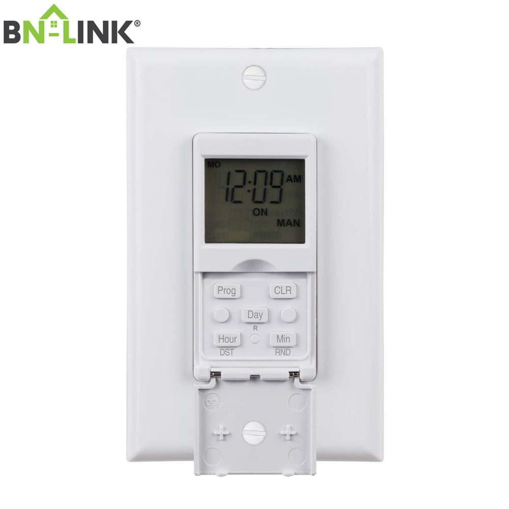 BN-LINK 7 Day Programmable In-Wall Timer Switch Digital For Fans, Lights, Motors