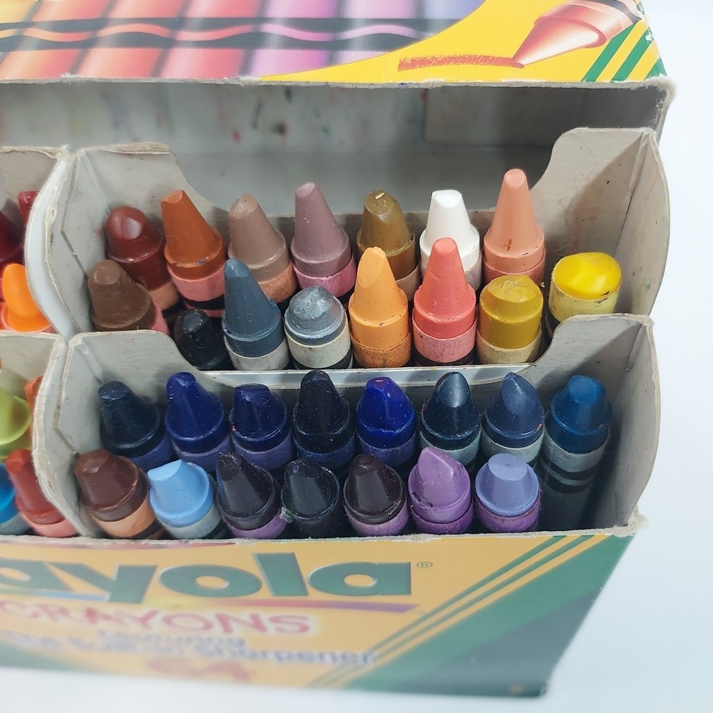 1997 Crayola 64 Box Crayons With Sharpener