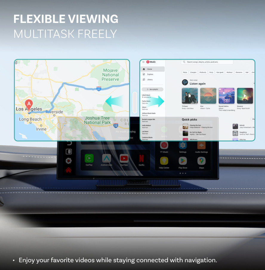 11.4" Ottoscreen AI-Assistant Car Touch Screen Wireless CarPlay+Android Youtube