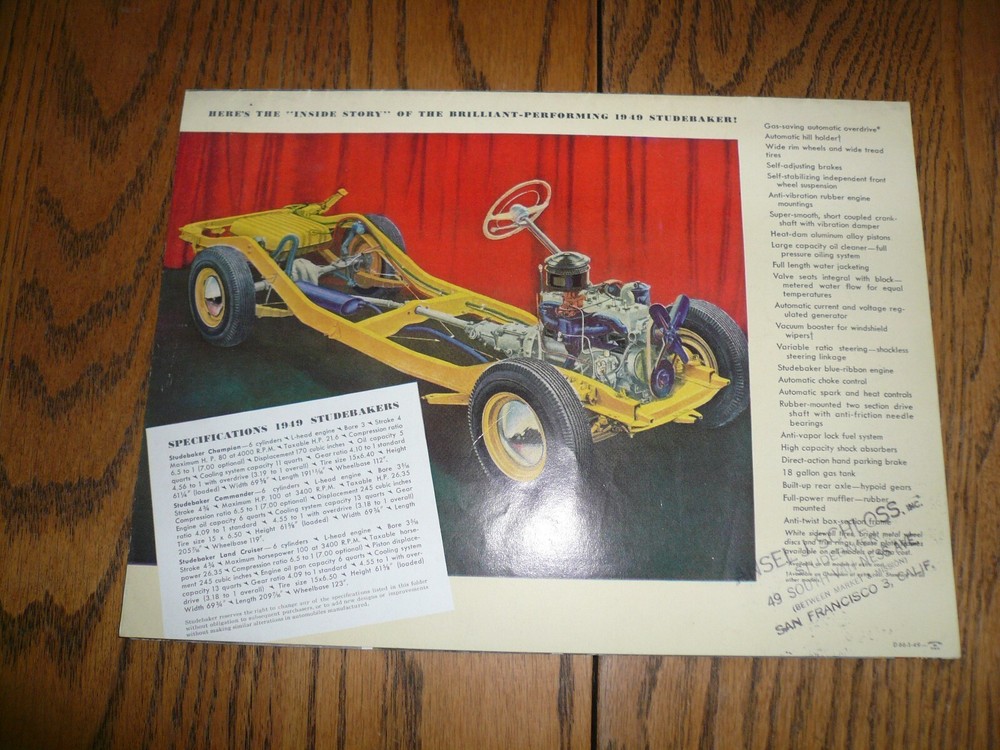 1949 Studebaker Sales Brochure - Vintage