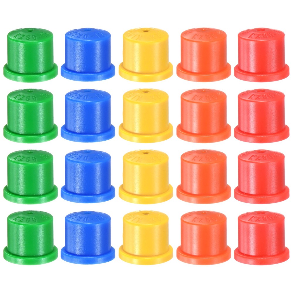 20-Pack Plastic Hollow Cone Nozzle Tips [Multicolor, 1.5/1.3/2.08/2/1.7mm Pore]