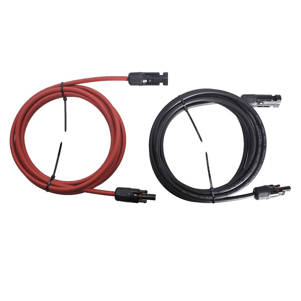 Labwork 1 Pair 10 Feet Black + Red Solar Panel Extension Cable Wire Connector