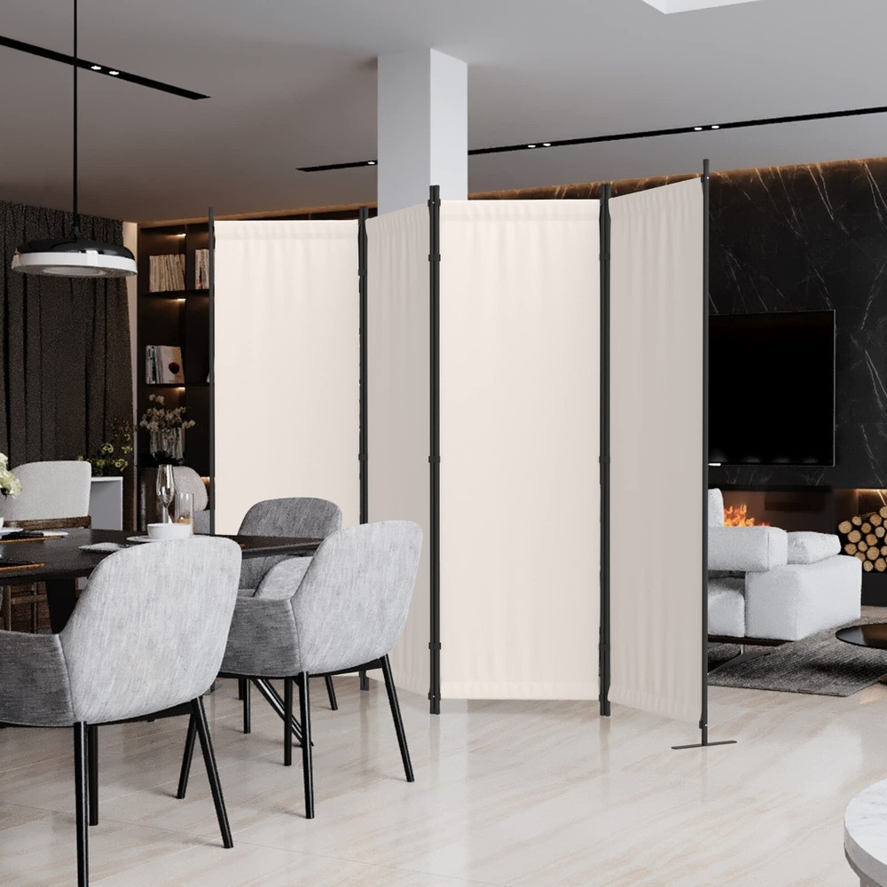 4 Panel Folding Privacy Screen 88" Room Divider Panel For Home Office Dorm Decor