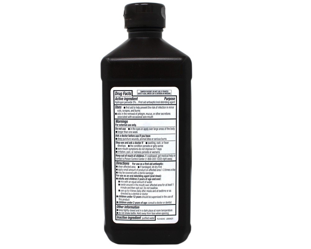 Leader Hydrogen Peroxide 3% Topical Solution First Aid Antiseptic 16 oz 6 Pack