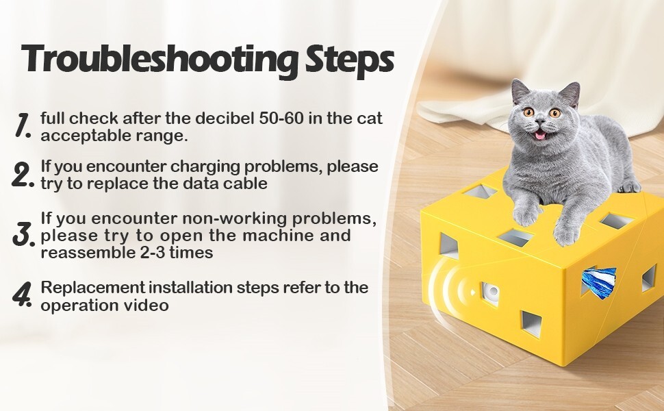 Smart cat electric toy, USB charging, upgraded mole cat interactive game.