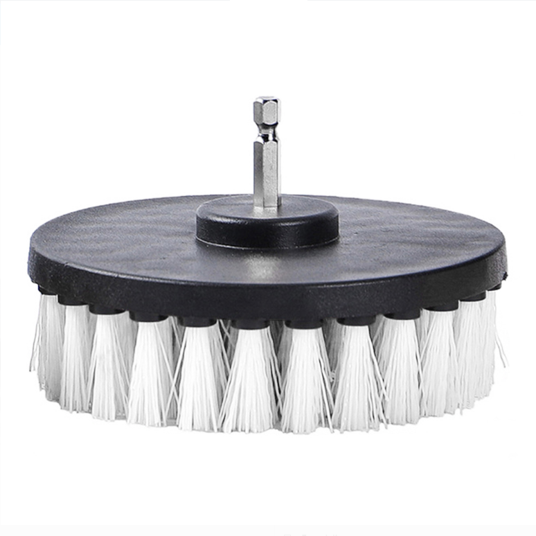 4 PACK White Soft Drill Brush Attachment for Cleaning Carpet, Leather,Ppholstery