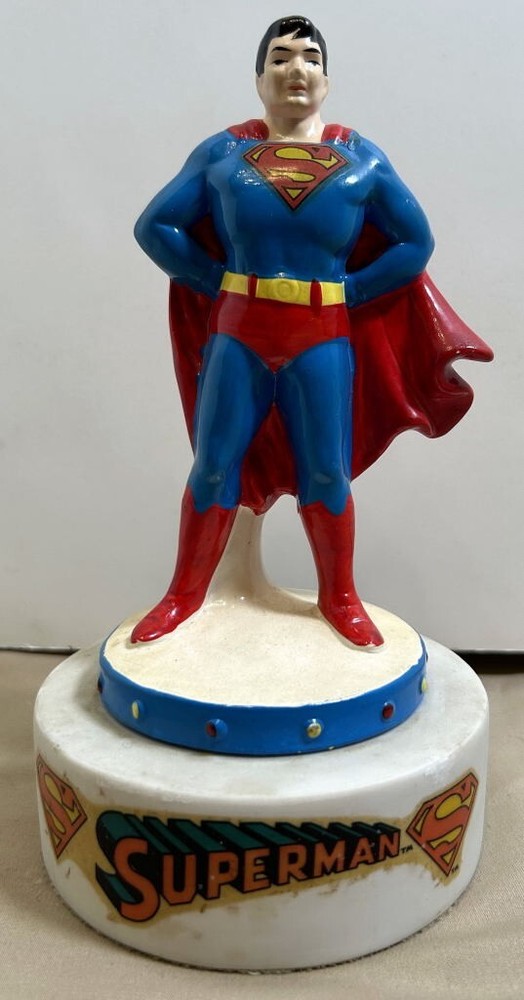 1978 SUPERMAN Figural Ceramic Table Lamp Night Light DC Comics Japan RARE!