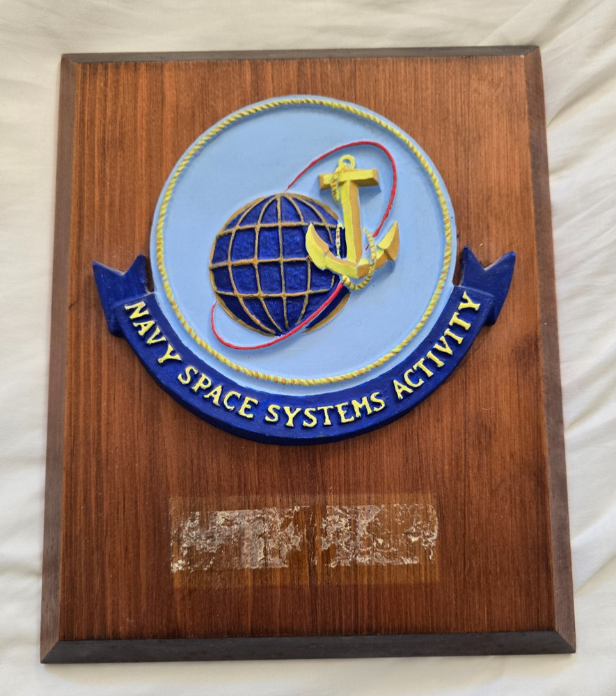 Vintage US Navy Space Systems Activity Wall Plaque