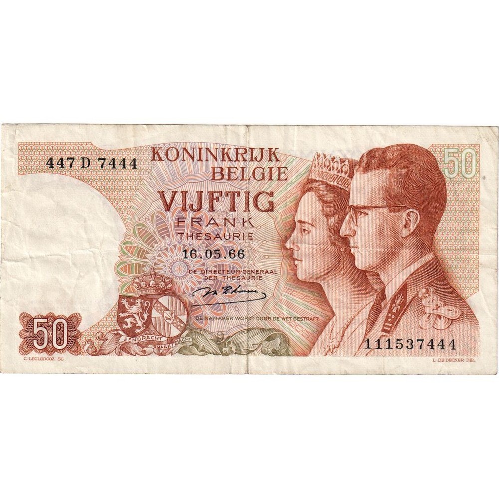 [#1184942] Belgium, 50 Francs, 1966-05-16, VF