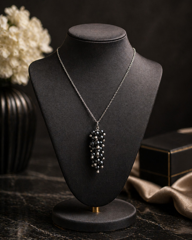 Obsidian Black Grape Vine Necklace