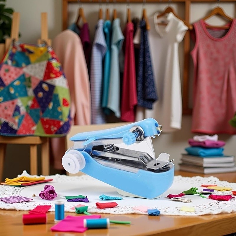 Handheld Mini Sewing Machine Portable Manual Stitching Tool Small Projects New