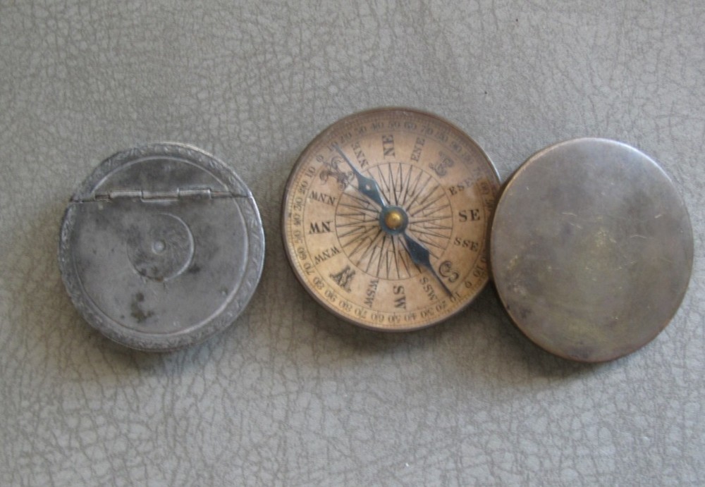 Antique Compass & Case.